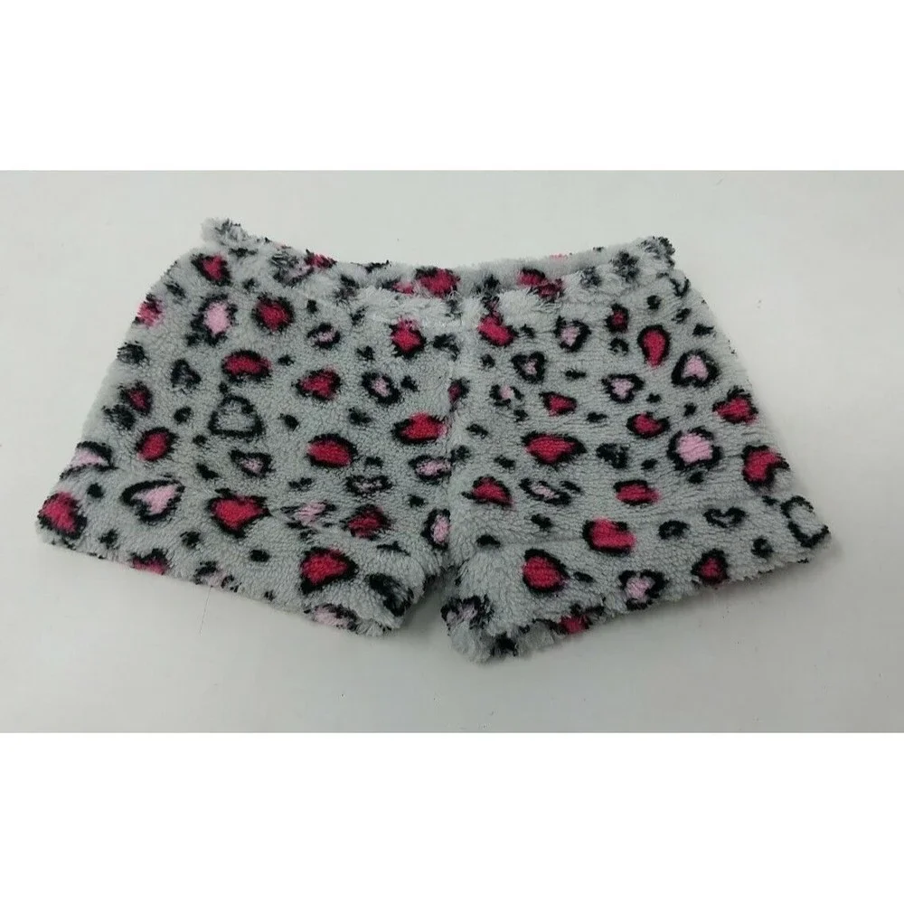 American Girl Fleece Soft Fuzzy Heart Shorts 18